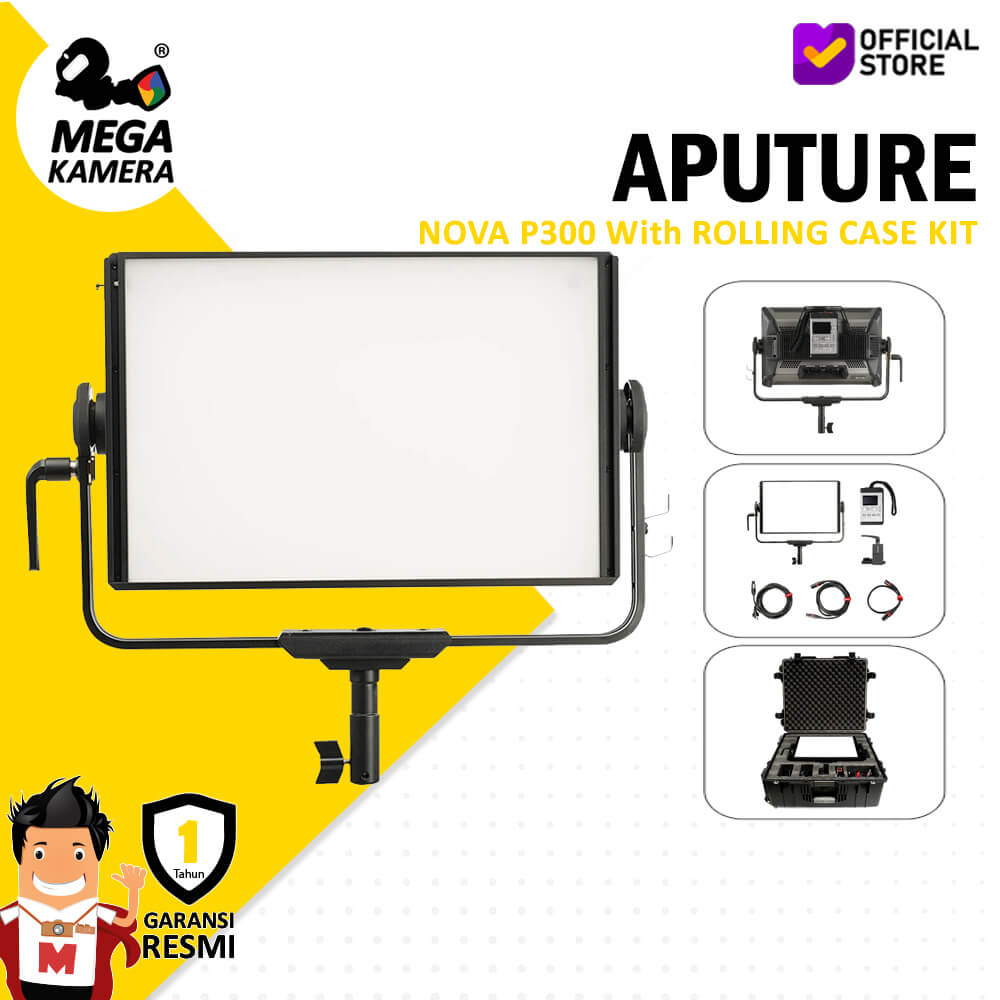 Kit Aputure Nova P300c, Pannello LED RGBWW 300W, 2000K-10000K, Controllo App, Valigia Rigida