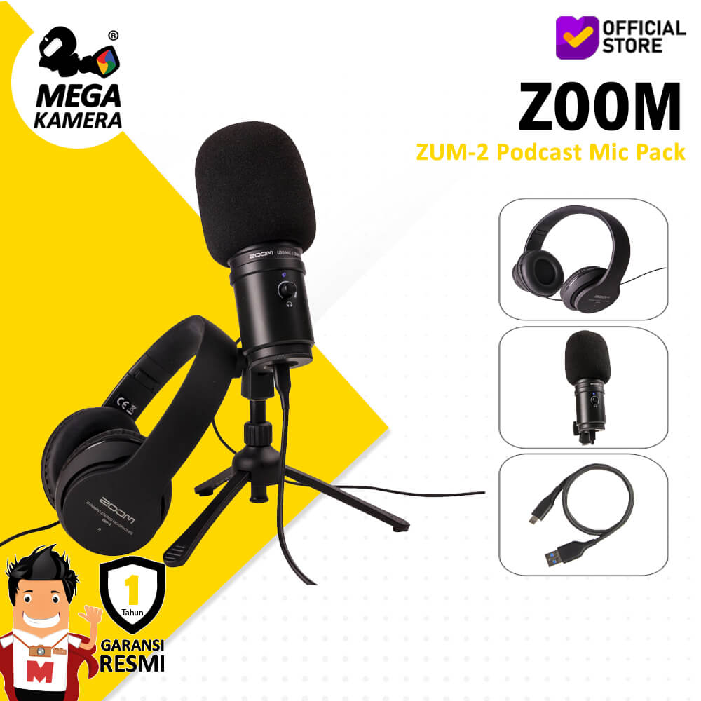 Zoom ZUM-2 Podcast Mic Pack with ZUM-2 Mic, Headphones, ZUM2PMP